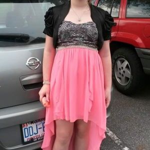 Pink & Grey High Low Dress